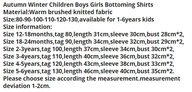 Boys Girls T-shirts Kids Tops Turtleneck